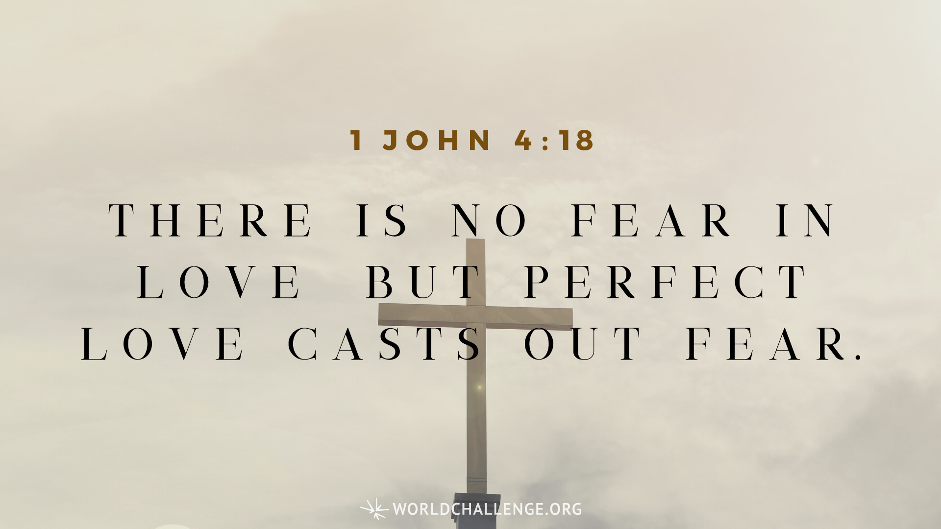 There is no fear in love, but perfect love casts out fear because