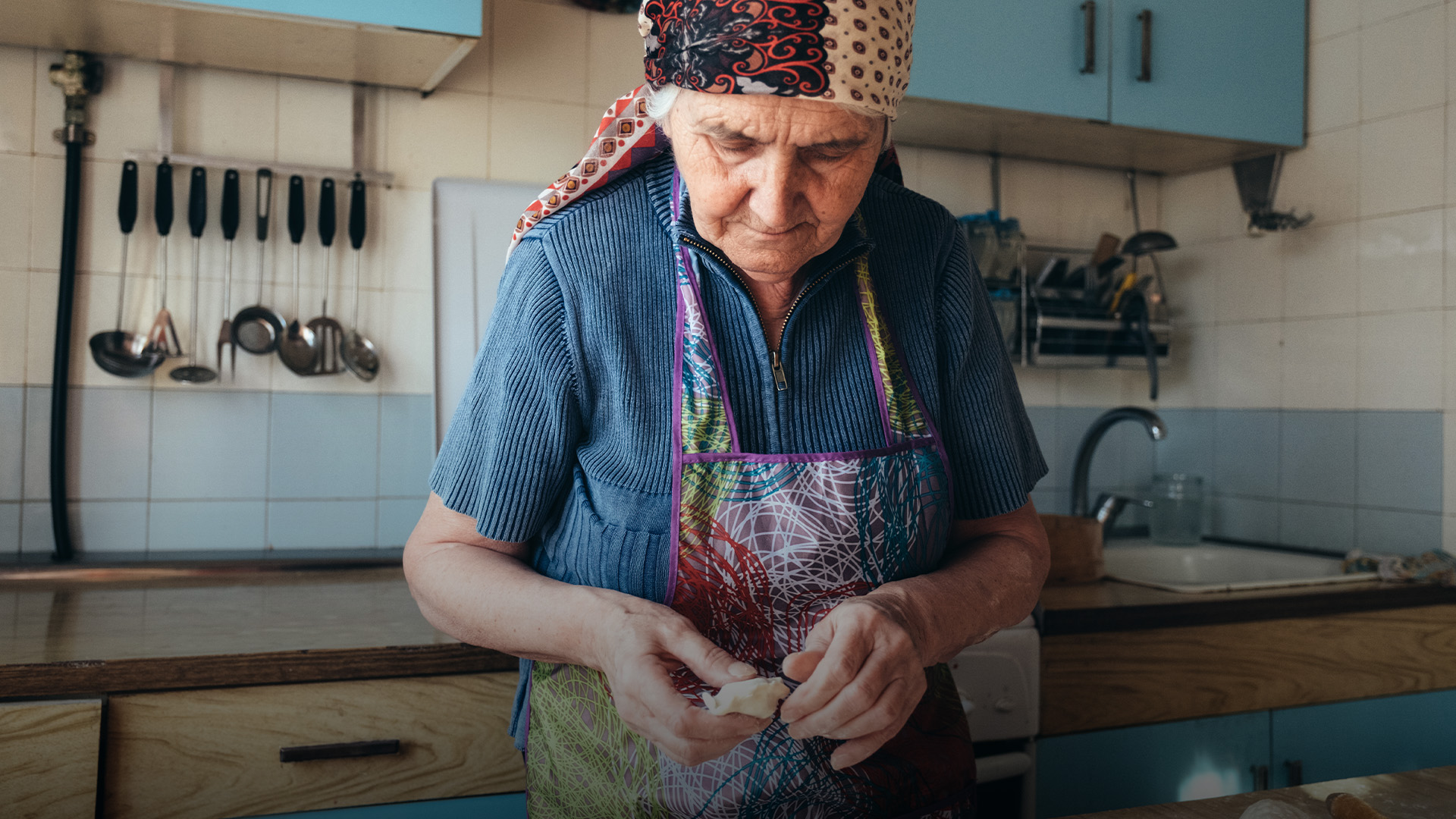 Ukranian woman cooking