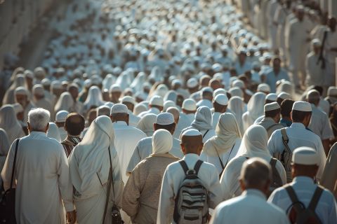 people walking in a crowd